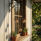 Rustic Gold Hanging Bells with Scroll Wall Bracket