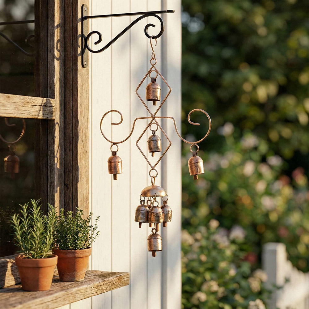 Rustic Copper Cascading Bell Wind Chime
