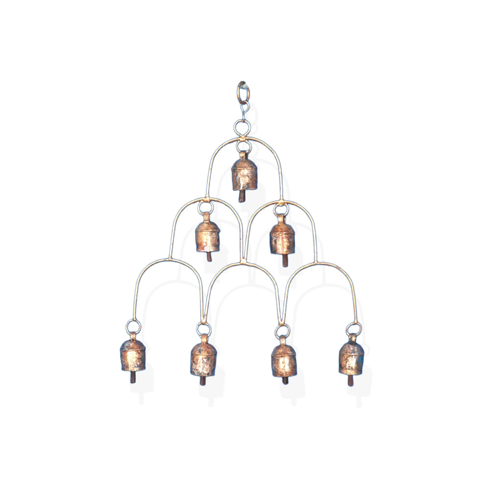 Rustic Brass Cascading Hanging Bell Wind Chime