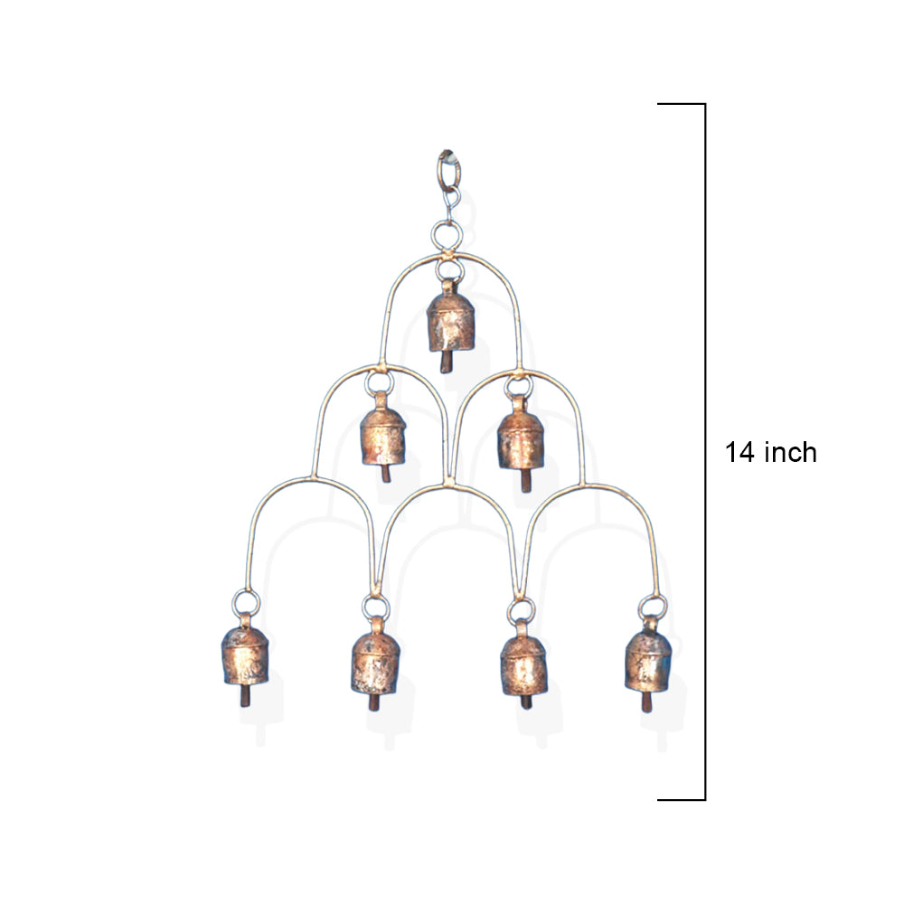 Rustic Brass Cascading Hanging Bell Wind Chime