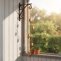 Rustic Copper Bell Wind Chime with Wrought Iron Bracket