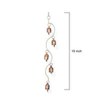 Rustic Copper Bell Wind Chime with Wrought Iron Bracket