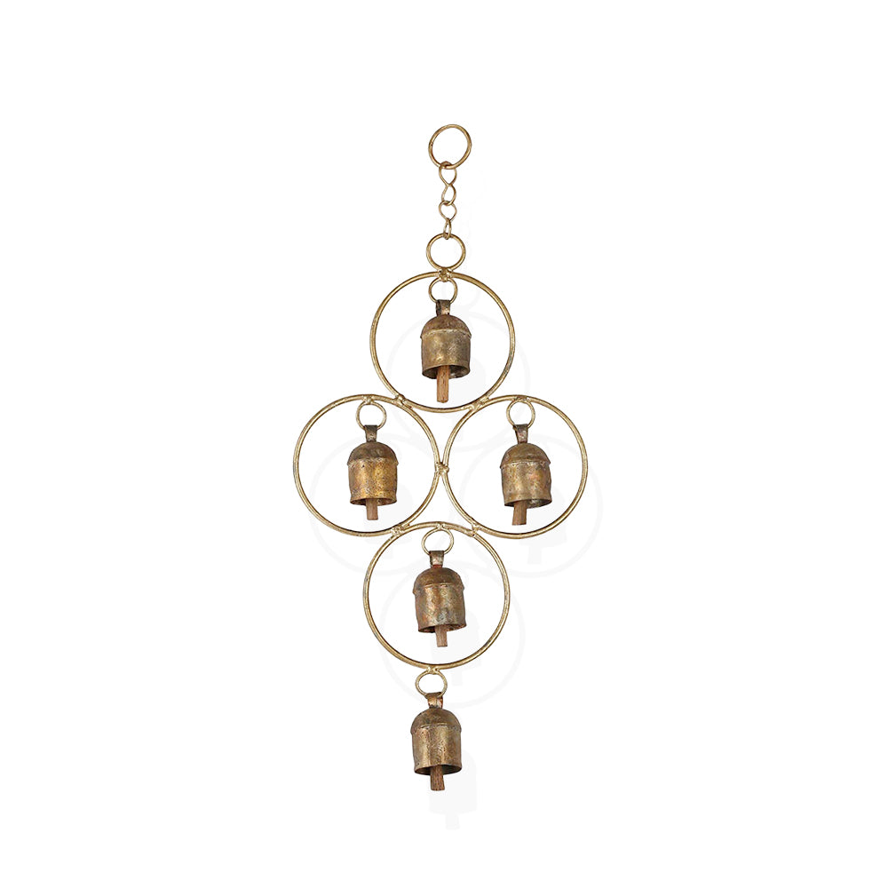 Rustic Gold Geometric Hanging Garden Bells