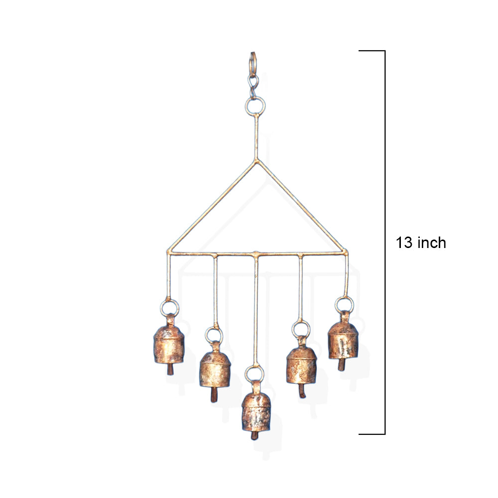 Rustic Gold Hanging Bells - Garden Wind Chime Decor