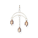 Rustic Aged Brass Triple Hanging Bell Chime