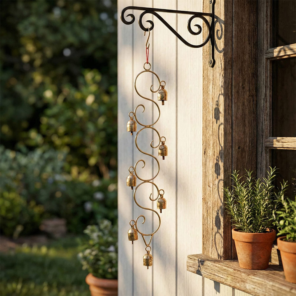 Wavy Brass Garden Bells Wind Chime
