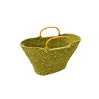 Olive Green Sabai Grass Market Tote with Round Wooden Handles
