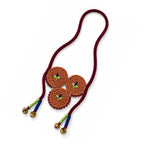 Handcrafted Sabai Grass Circular Pendant Necklace with Bells