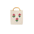Handwoven Sabai Grass Tote with Floral Embroidery
