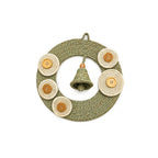 Sage Sabai Grass Wreath with Woven Bell and Button Charms