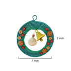 Teal Sabai Grass Wreath with Woven Bells and Charms