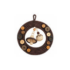 Rustic Sabai Grass Handwoven Wall Wreath with Hanging Bells