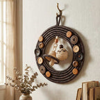 Rustic Sabai Grass Handwoven Wall Wreath with Hanging Bells