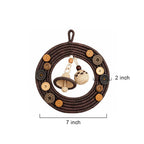 Rustic Sabai Grass Handwoven Wall Wreath with Hanging Bells
