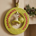 Chartreuse Sabai Grass Wreath with Handwoven Bell Ornament