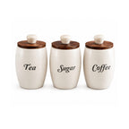 Artisan Speckled Ceramic Kitchen Canister Set of 3