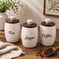 Artisan Speckled Ceramic Kitchen Canister Set of 3