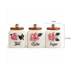 Vintage Floral Ceramic Kitchen Canister Set of 3