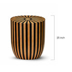 Radial Sunburst Striped Drum Side Table