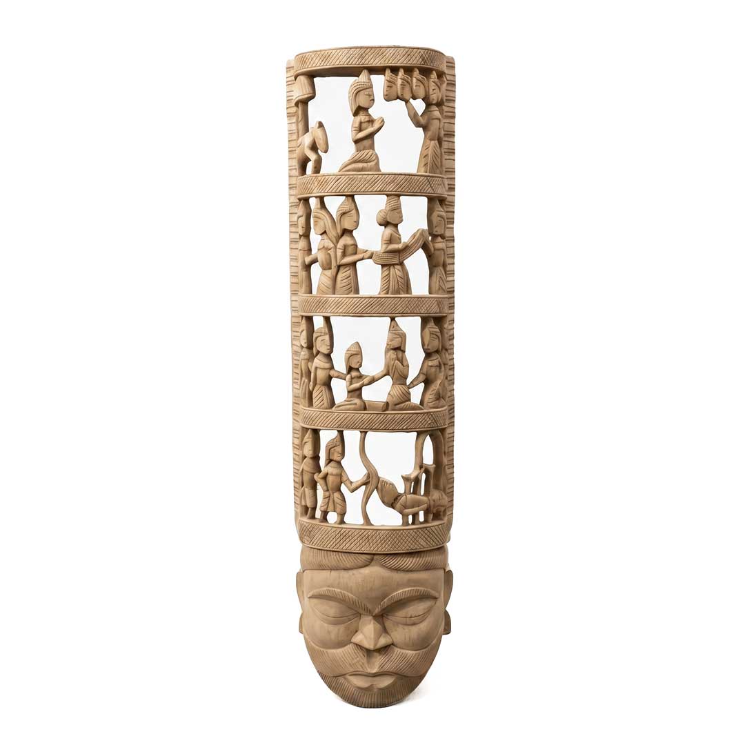 Gamari Wood Mask with Four-Tiered Storytelling Headdress