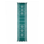 Hand-Woven Dhokra Weaving Green Cotton Table Runner