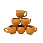 Pokhran Hand-Carved Terracotta Chai Mugs with Brick Texture