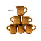 Pokhran Artisanal Terracotta Tea Mugs with Ribbed Texture