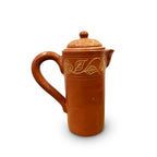 Pokhran Handmade Terracotta Jug with Floral Carvings