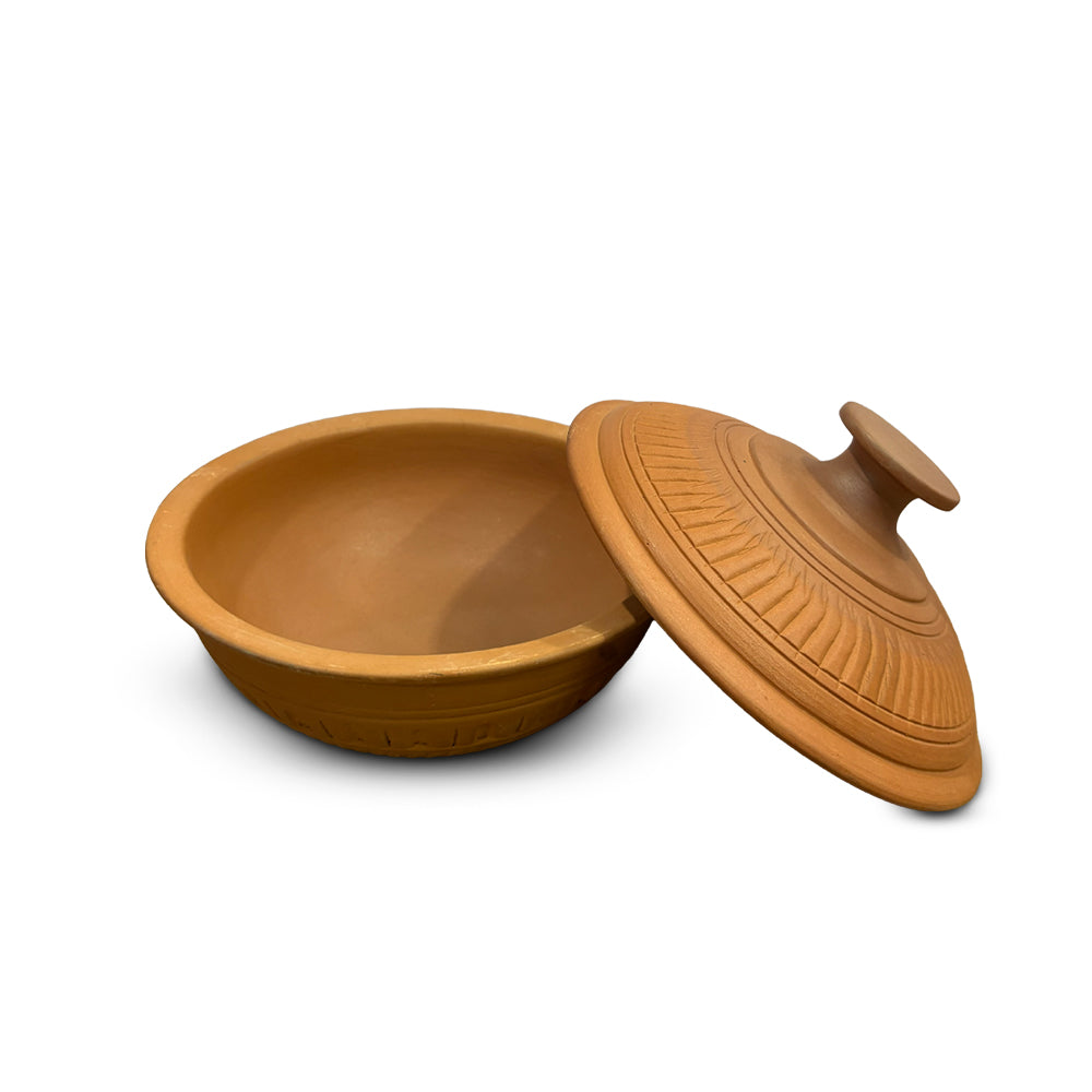 Pokhran Hand-Carved Terracotta Serving Dish with Lid