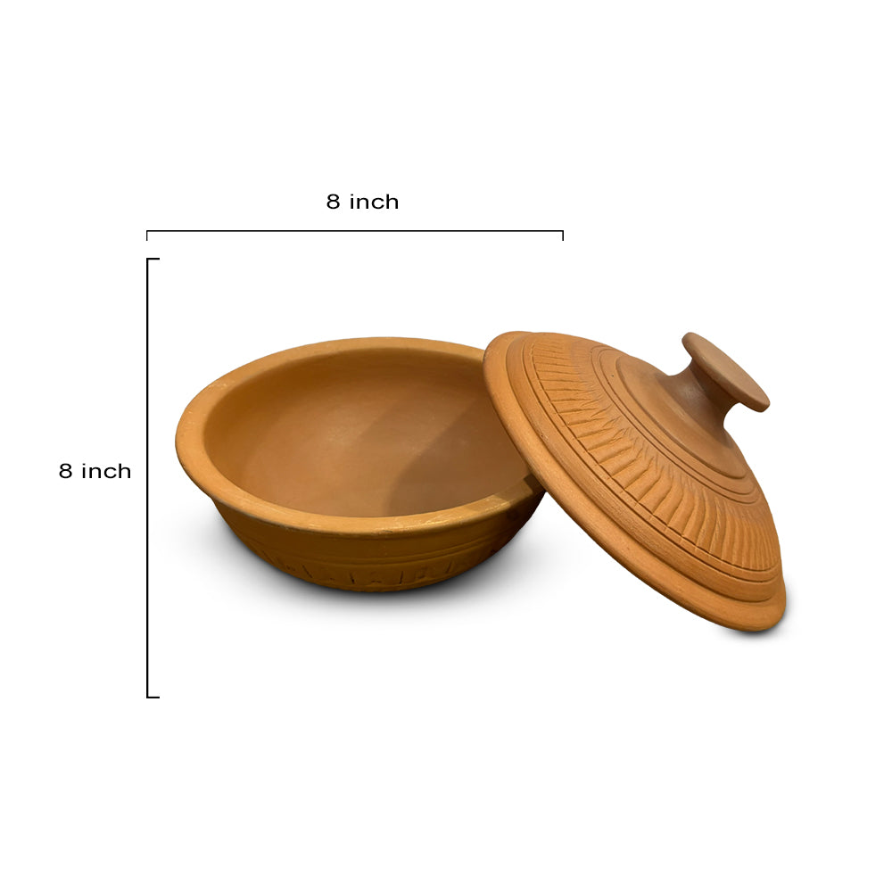 Pokhran Hand-Carved Terracotta Serving Dish with Lid