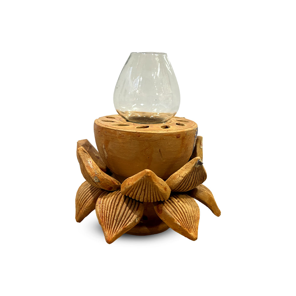 Pokhran Artisanal Terracotta Lotus Essential Oil Burner