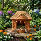 Pokhran Artisanal Terracotta Garden Bird Feeder Hut