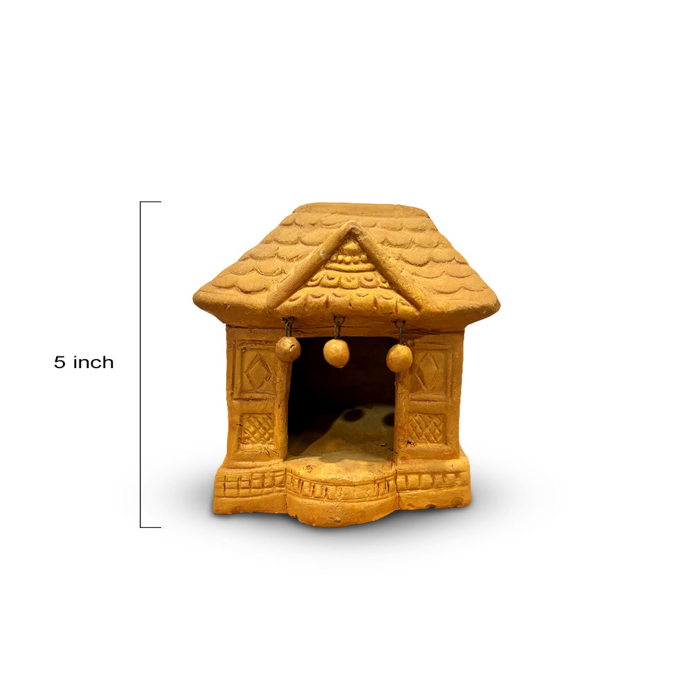 Pokhran Artisanal Terracotta Garden Bird Feeder Hut