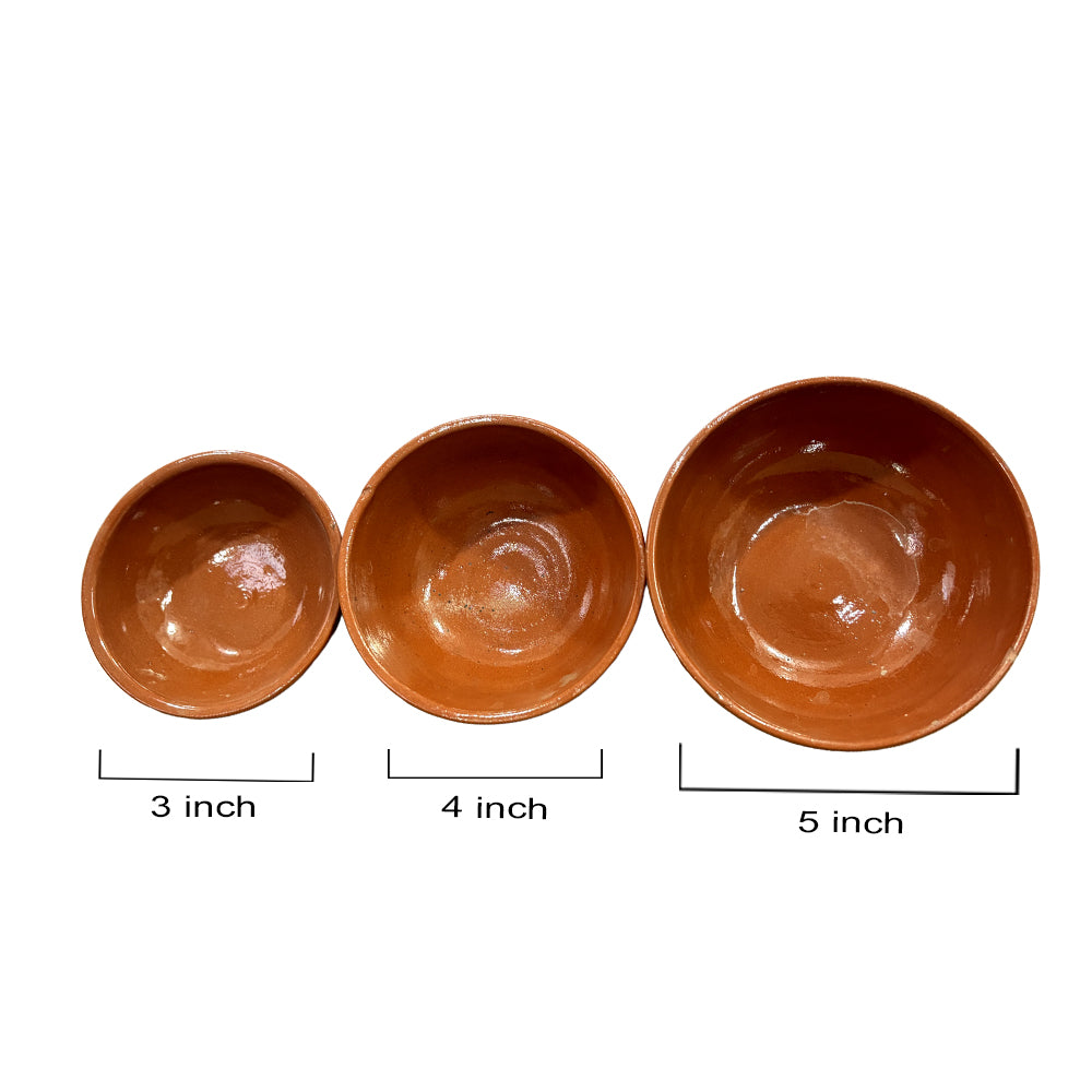Pokhran Handcrafted Terracotta Serving Bowls, Set of 3