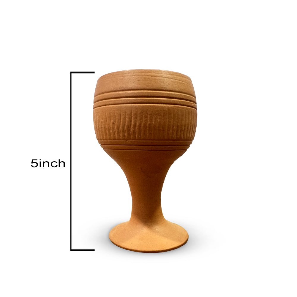 Pokhran Hand-Carved Terracotta Wine Goblet
