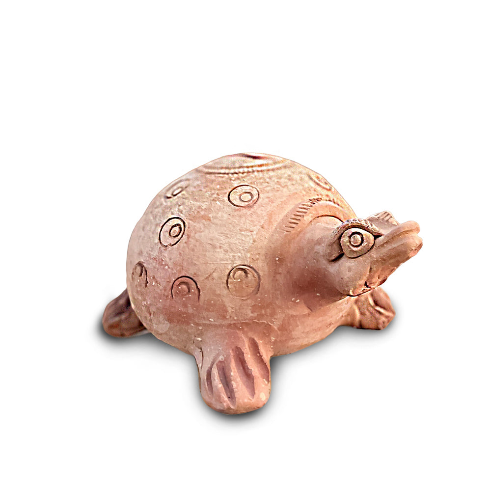 Pokhran Hand-Carved Terracotta Tortoise Decor Accent