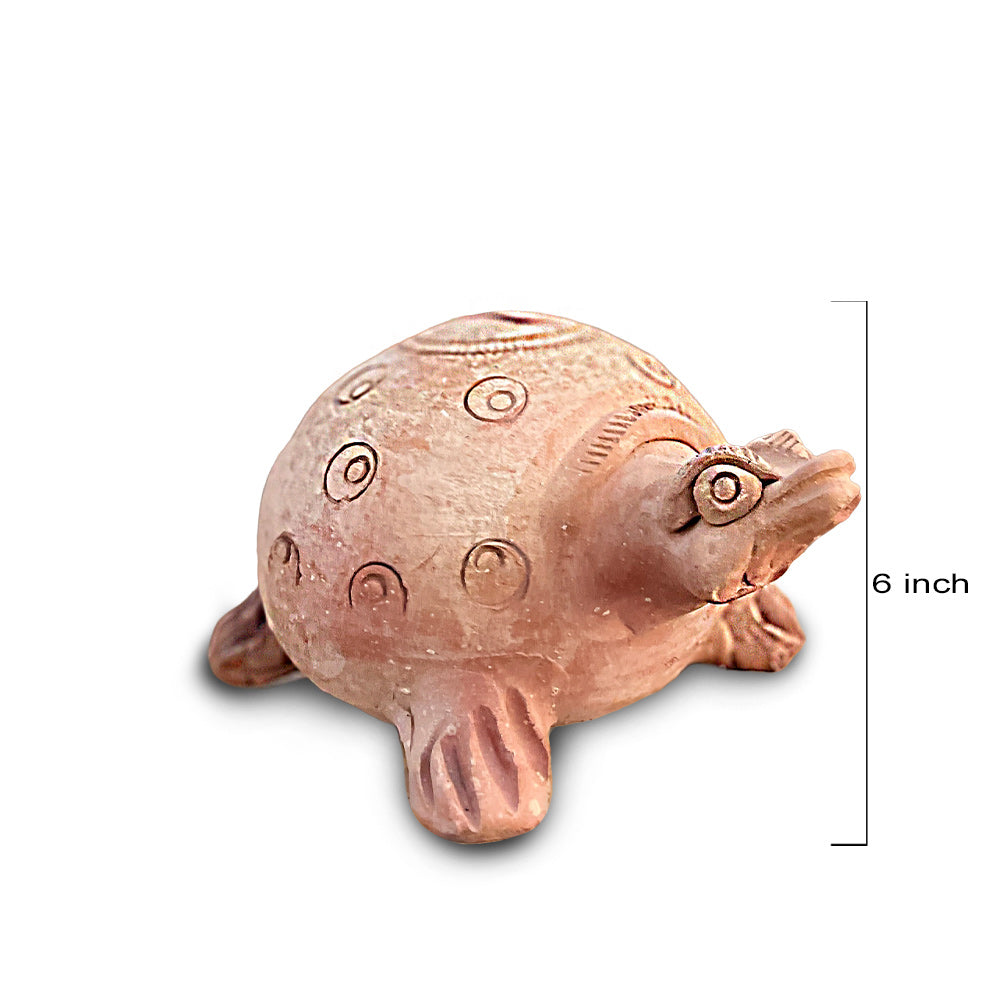 Pokhran Hand-Carved Terracotta Tortoise Decor Accent