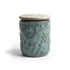 Artisan Textured Assorted Ceramic Jar with Stone-Look Lid Set
