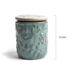 Artisan Textured Assorted Ceramic Jar with Stone-Look Lid Set
