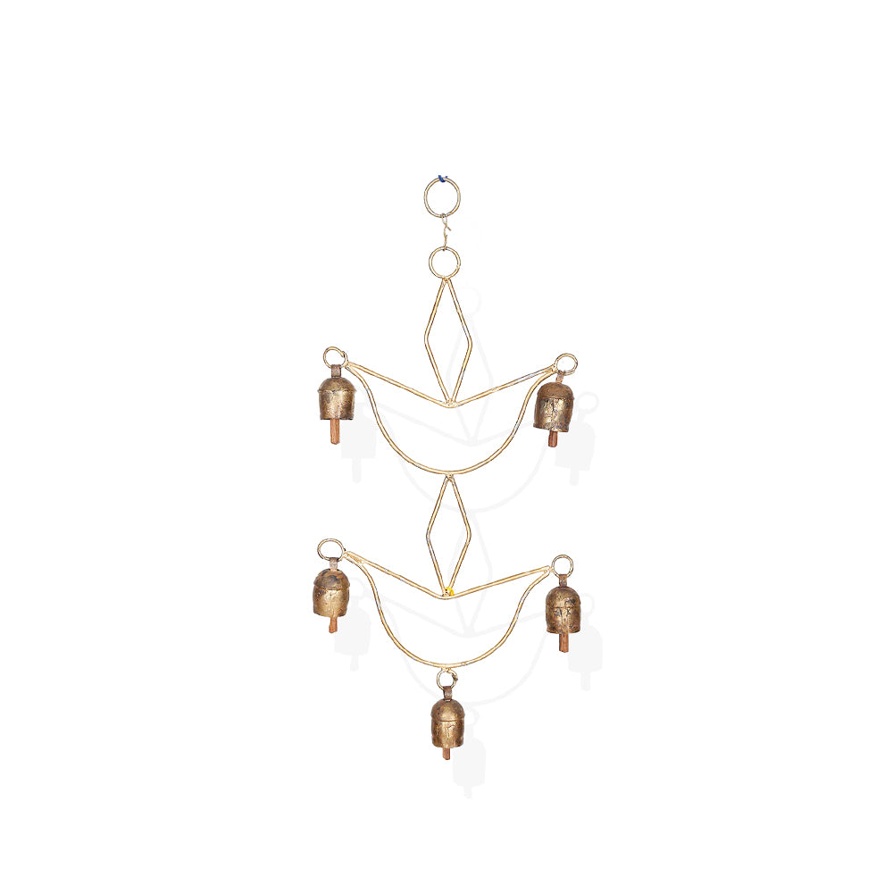 Rustic Geometric Metal Bell Wind Chime