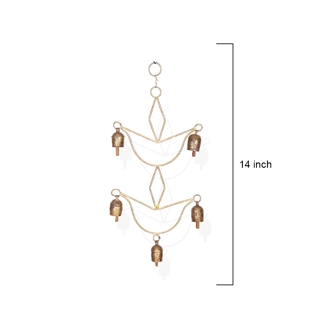 Rustic Geometric Metal Bell Wind Chime