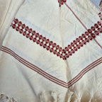 Hand-Woven Cotton Koraput Tribal Weaving Towel with Embroidered Borders and Fringe
