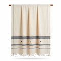 Hand-Woven Cotton Koraput Tribal Weaving Towel with Embroidered Borders and Fringe