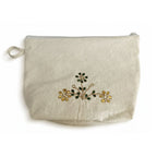 Artisan Gota Patti Floral Canvas Utility Pouch