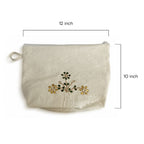 Artisan Gota Patti Floral Canvas Utility Pouch