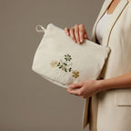 Artisan Gota Patti Floral Canvas Utility Pouch
