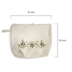 Handmade Floral Gota Patti Canvas Travel Organizer