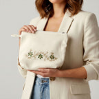 Handmade Floral Gota Patti Canvas Travel Organizer