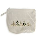 Hand-Embroidered Gotapatti Travel Pouch in Cream Canvas