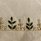 Hand-Embroidered Gotapatti Travel Pouch in Cream Canvas
